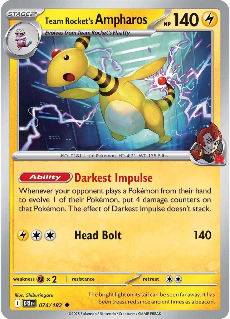 Team Rocket's Ampharos (074/182) [Scarlet & Violet: Destined Rivals] | Tabernacle Games