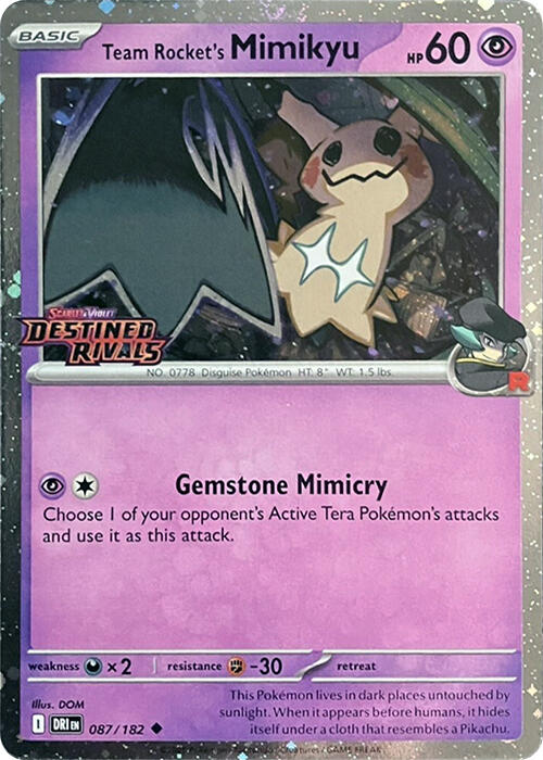 Team Rocket's Mimikyu (087/182) (Destined Rivals Stamp) [Scarlet & Violet: Destined Rivals] | Tabernacle Games