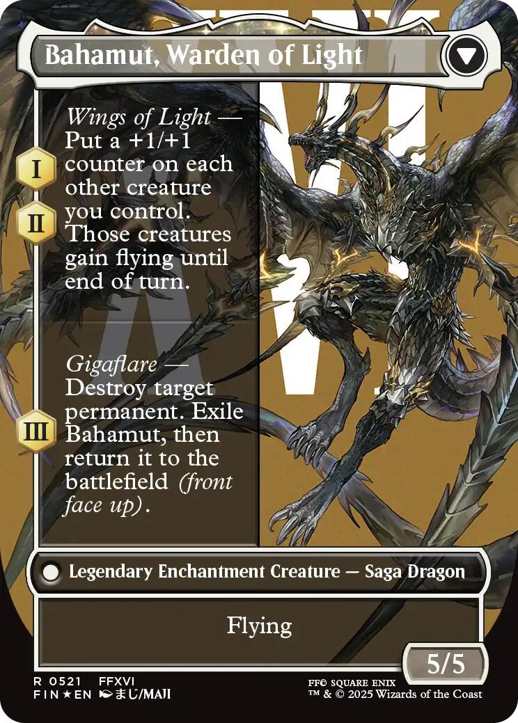 Dion, Bahamut's Dominant // Bahamut, Warden of Light (Borderless) (Surge Foil) [FINAL FANTASY] | Tabernacle Games