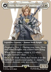 Dion, Bahamut's Dominant // Bahamut, Warden of Light (Borderless) (Surge Foil) [FINAL FANTASY] | Tabernacle Games