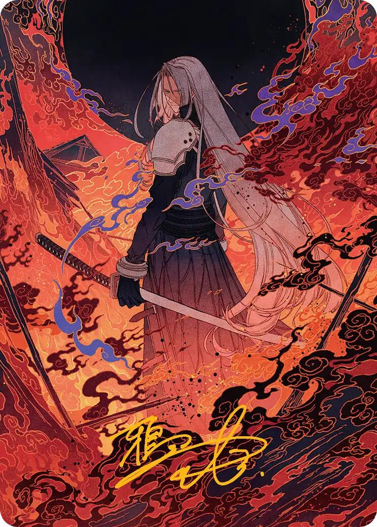 Nibelheim Aflame Art Card (Gold-Stamped Signature) [FINAL FANTASY Art Series] | Tabernacle Games