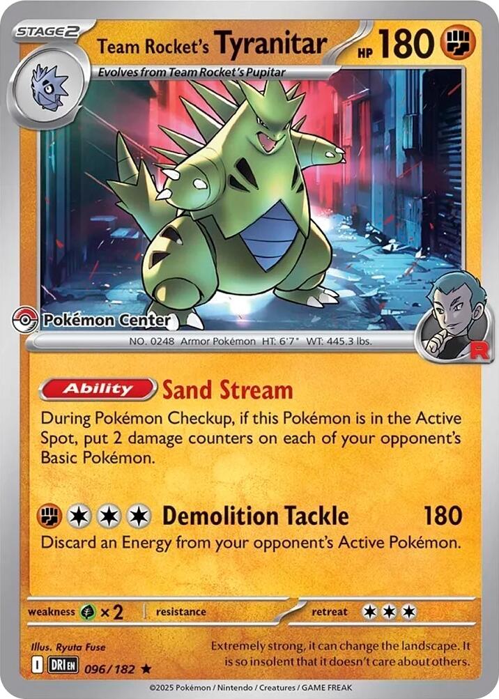 Team Rocket's Tyranitar (096/182) (Pokemon Center Exclusive) [Miscellaneous Cards] | Tabernacle Games