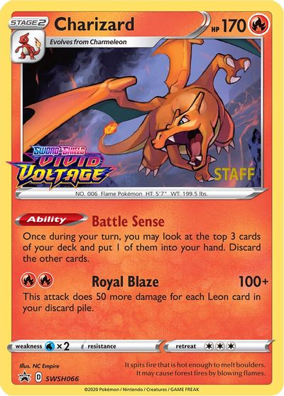 Charizard (SWSH066) (Staff Prerelease Promo) [Sword & Shield: Black Star Promos] | Tabernacle Games