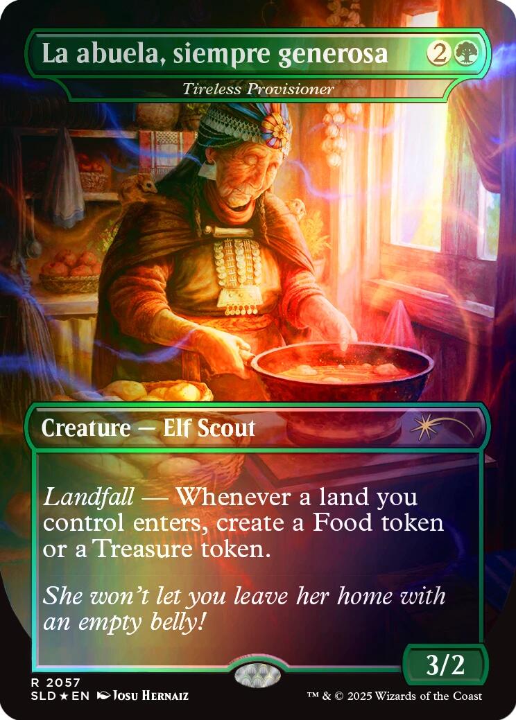 La abuela, siempre generosa - Tireless Provisioner (Rainbow Foil) [Secret Lair Drop Series] | Tabernacle Games