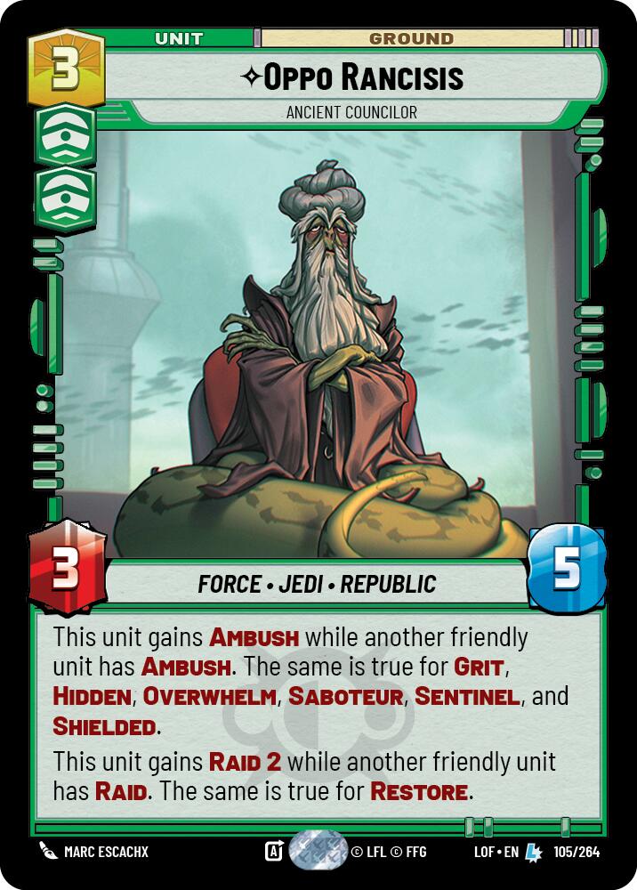 Oppo Rancisis - Ancient Councilor (105/264) (105/264) [Legends of the Force] | Tabernacle Games