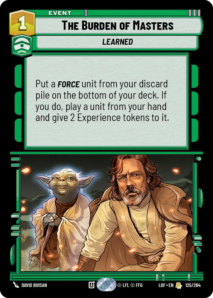 The Burden of Masters (125/264) (125/264) [Legends of the Force] | Tabernacle Games