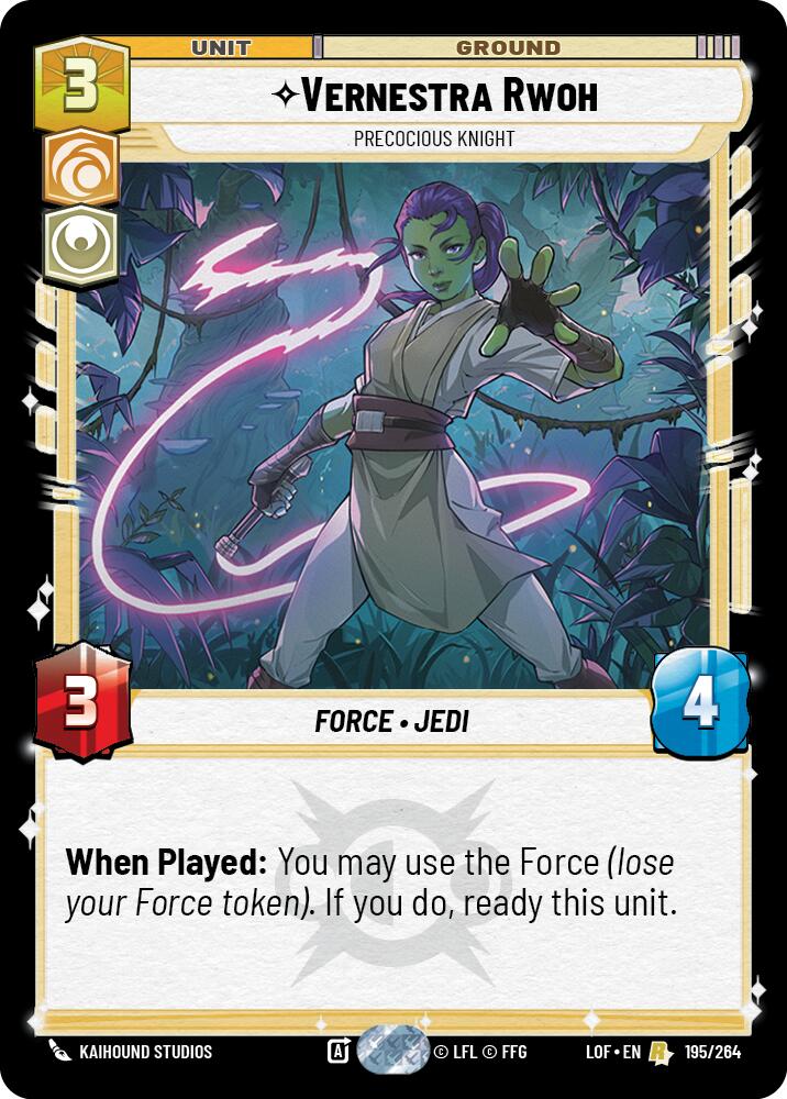 Vernestra Rwoh - Precocious Knight (195/264) (195/264) [Legends of the Force] | Tabernacle Games
