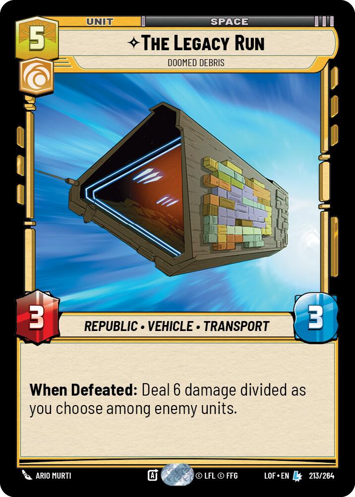 The Legacy Run - Doomed Debris (213/264) (213/264) [Legends of the Force] | Tabernacle Games