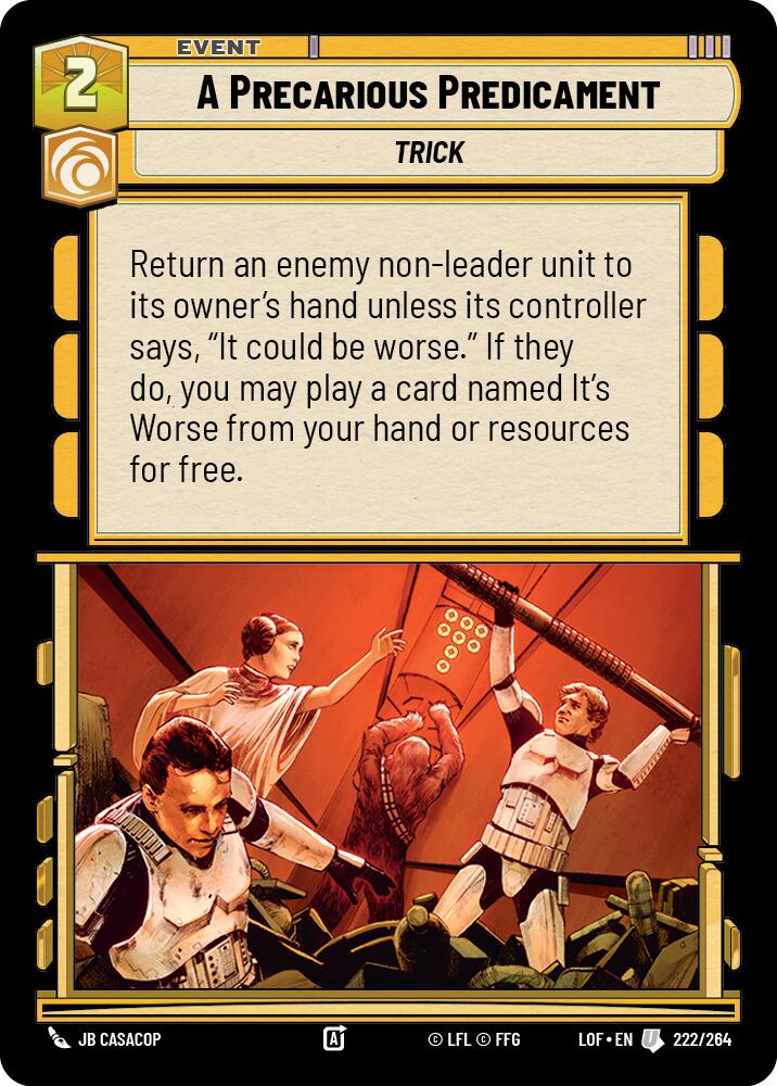 A Precarious Predicament (222/264) (222/264) [Legends of the Force] | Tabernacle Games