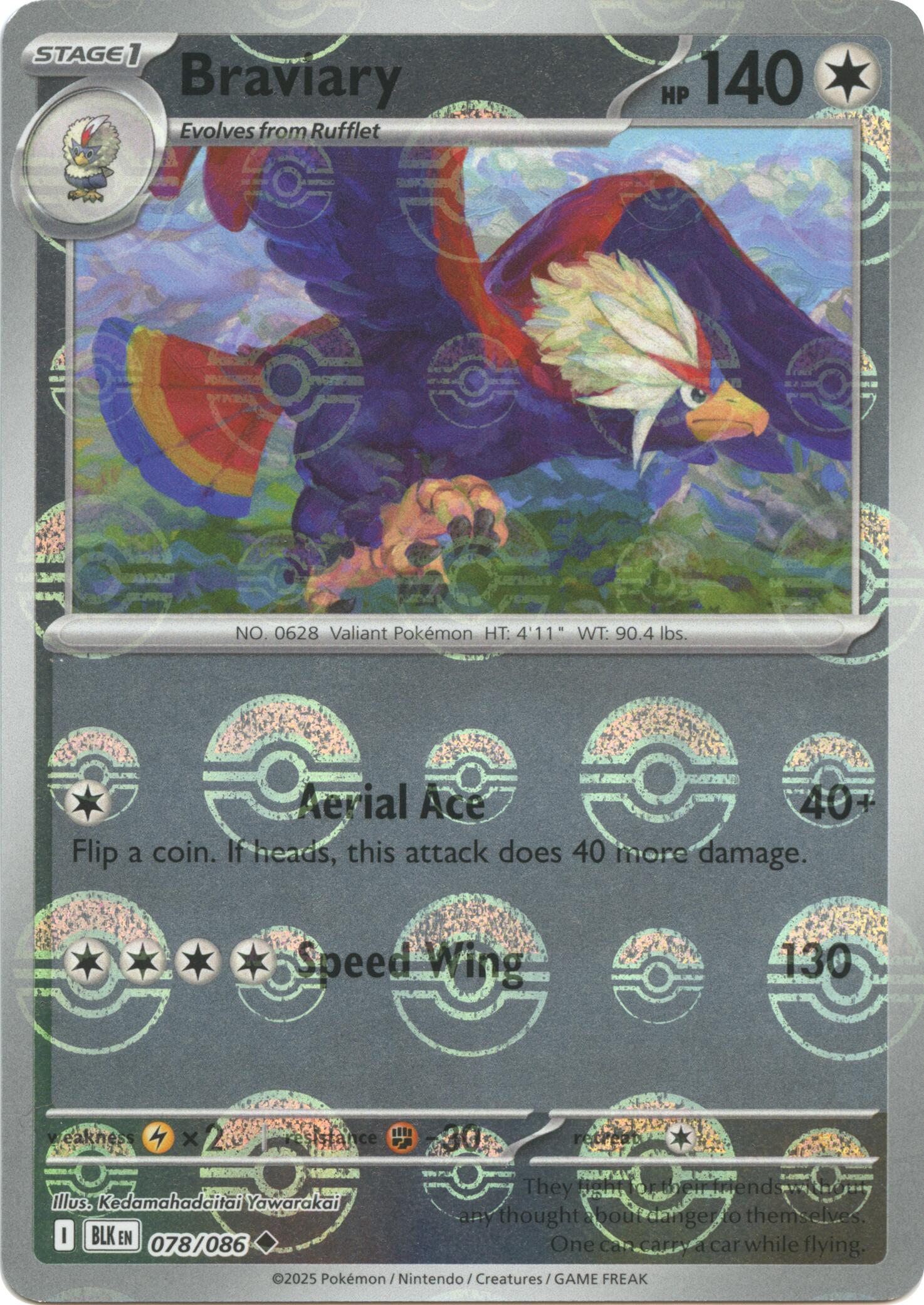 Braviary (078/086) (Poke Ball Pattern) [Scarlet & Violet: Black Bolt] | Tabernacle Games