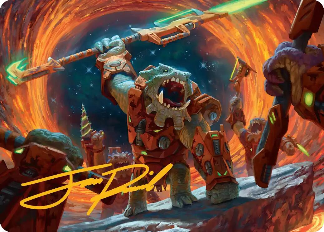 Frontline War-Rager Art Card (Gold-Stamped Signature) [Edge of Eternities Art Series] | Tabernacle Games