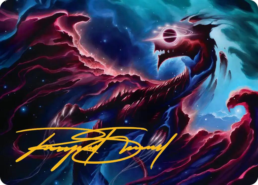 Nova Hellkite Art Card (18/54) (Gold-Stamped Signature) [Edge of Eternities Art Series] | Tabernacle Games