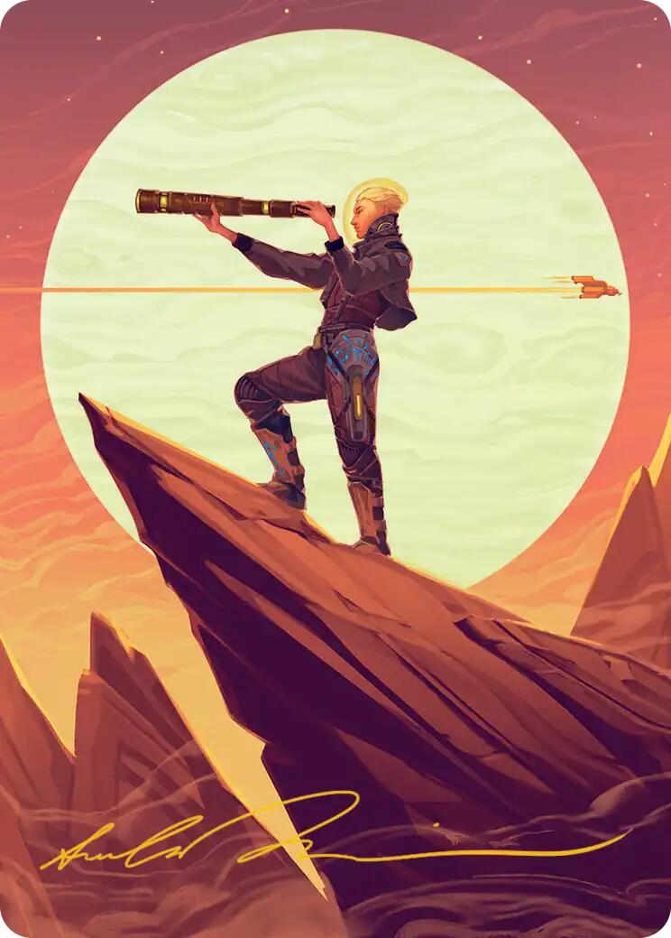 Sami, Wildcat Captain Art Card (Gold-Stamped Signature) [Edge of Eternities Art Series] | Tabernacle Games