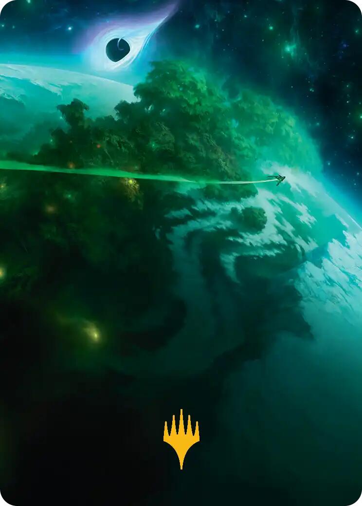 Evendo, Waking Haven Art Card (Gold-Stamped Planeswalker Symbol) [Edge of Eternities Art Series] | Tabernacle Games