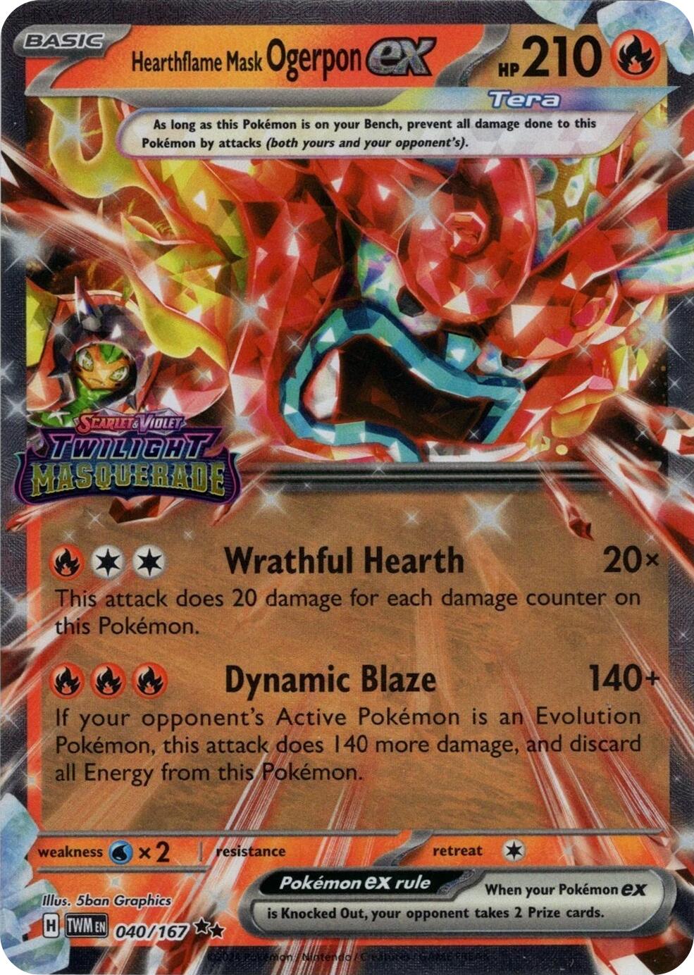 Hearthflame Mask Ogerpon ex (040/167) (Stamped) [Miscellaneous Cards] | Tabernacle Games
