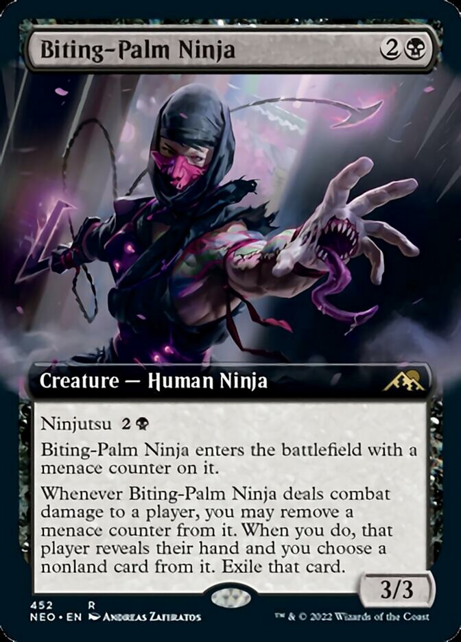 Biting-Palm Ninja (Extended Art) [Kamigawa: Neon Dynasty] | Tabernacle Games