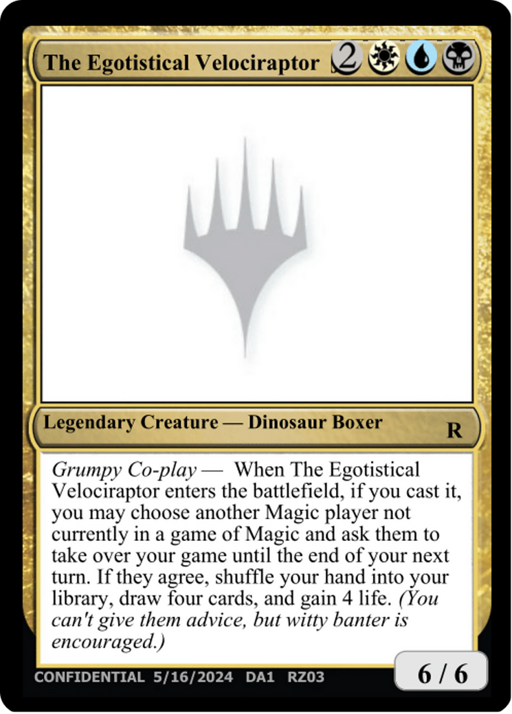 The Egotistical Velociraptor [Mystery Booster 2 Playtest Cards] | Tabernacle Games