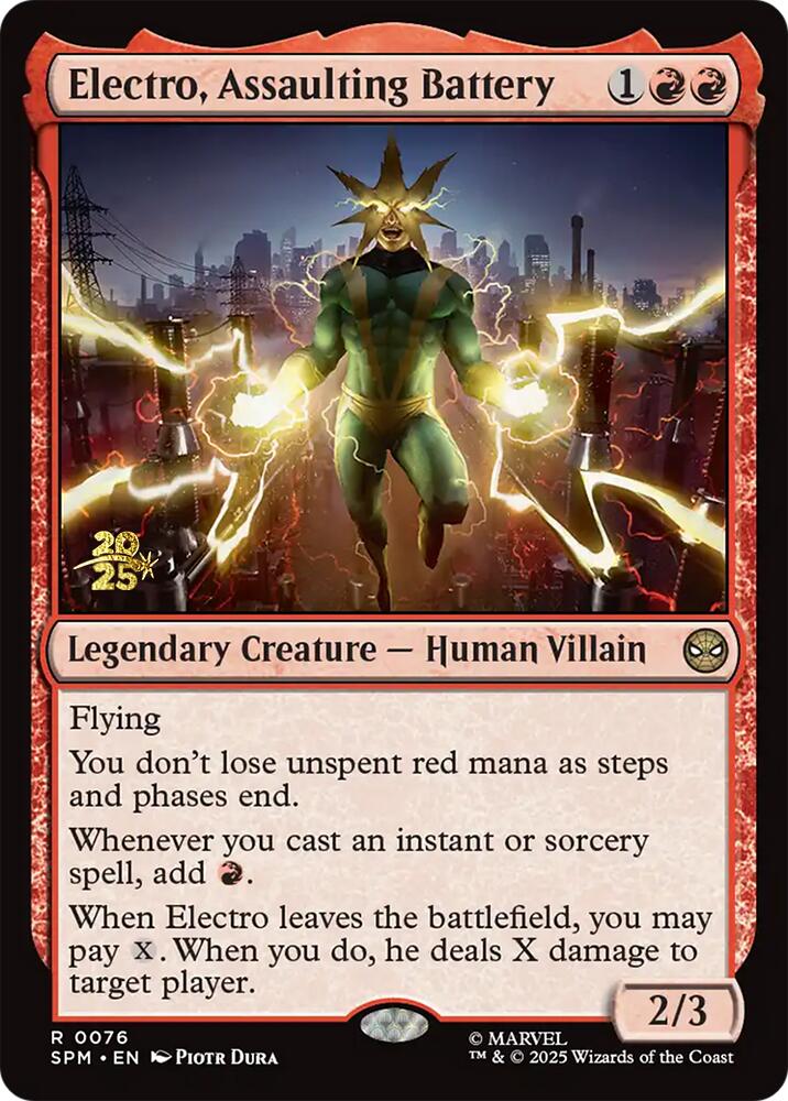 Electro, Assaulting Battery [Marvel's Spider-Man Prerelease Promos] | Tabernacle Games