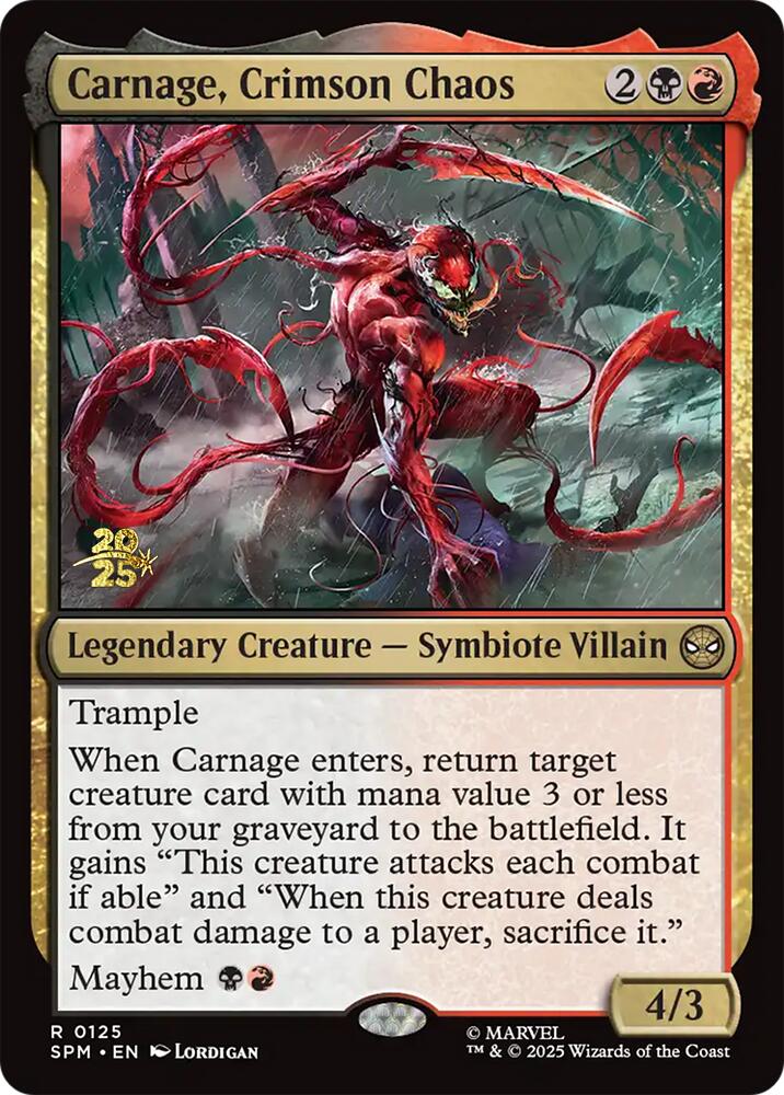 Carnage, Crimson Chaos [Marvel's Spider-Man Prerelease Promos] | Tabernacle Games