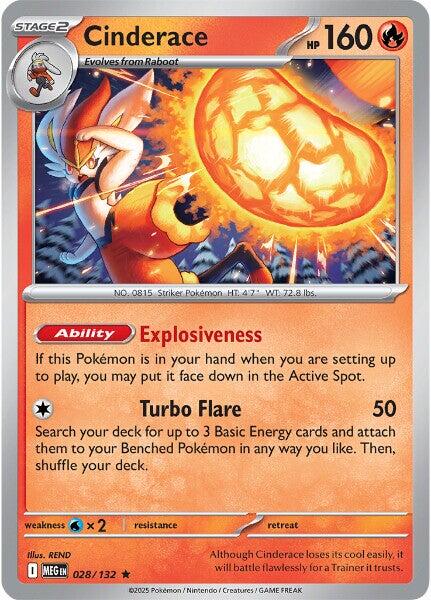 Cinderace (028/132) [Mega Evolutions: Base Set] | Tabernacle Games