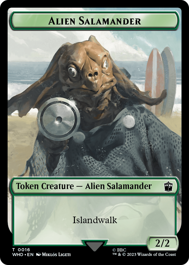 Alien // Alien Salamander Double-Sided Token [Doctor Who Tokens] | Tabernacle Games