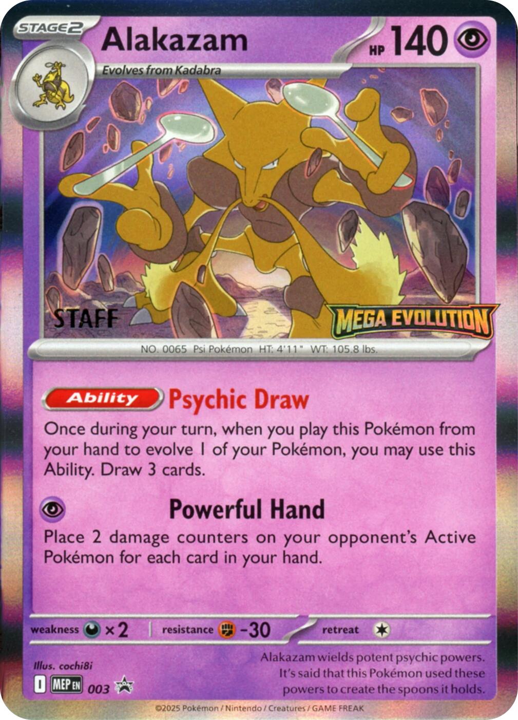 Alakazam (003) (Staff) [Mega Evolutions Promo] | Tabernacle Games