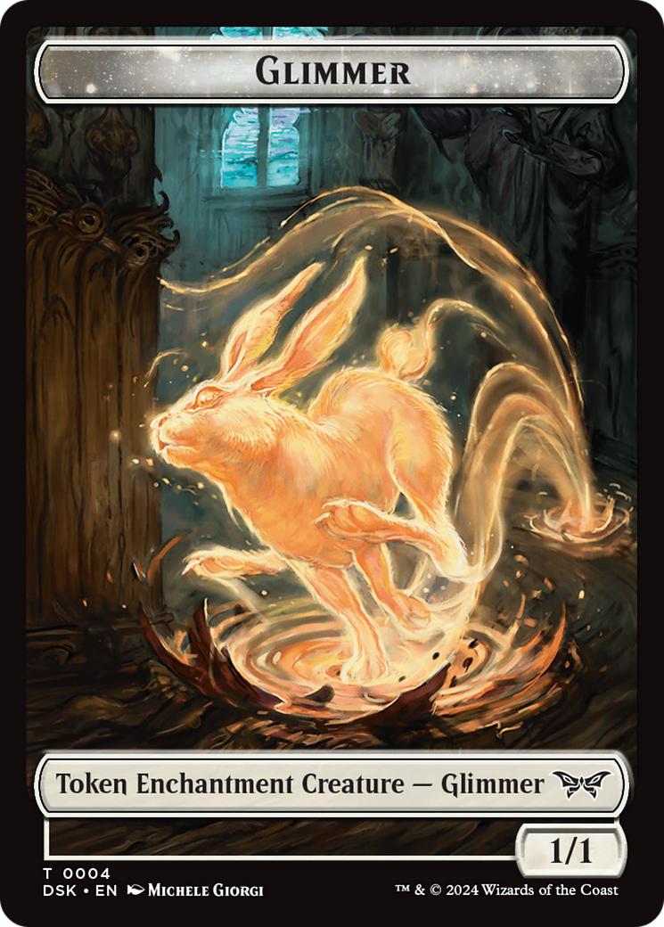 Horror // Glimmer Double-Sided Token [Duskmourn: House of Horror Tokens] | Maze of Fitzroy
