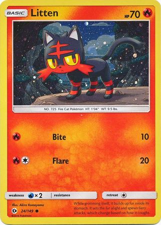 Litten (24/149) (Cosmos Holo) [Sun & Moon: Base Set] | Tabernacle Games