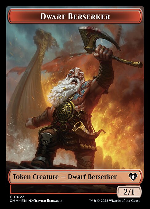 Human Soldier // Dwarf Berserker Double-Sided Token [Commander Masters Tokens] | Tabernacle Games