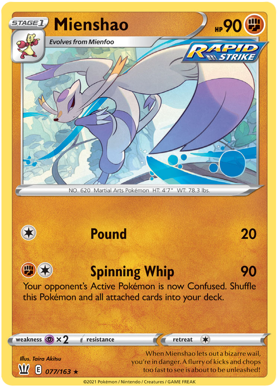 Mienshao (077/163) [Sword & Shield: Battle Styles] | Tabernacle Games