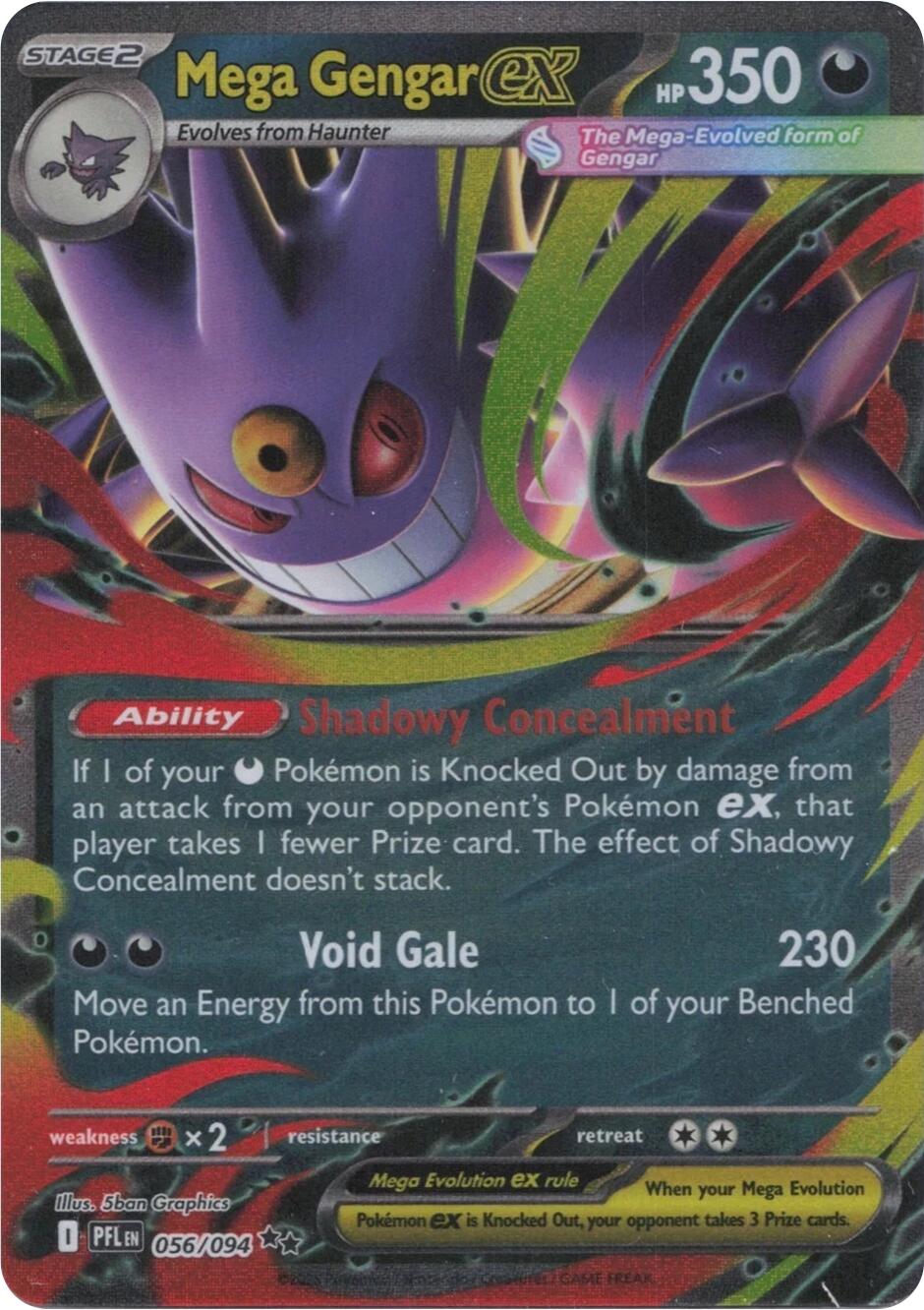 Mega Gengar ex (056/094) [Mega Evolution: Phantasmal Flames] | Tabernacle Games