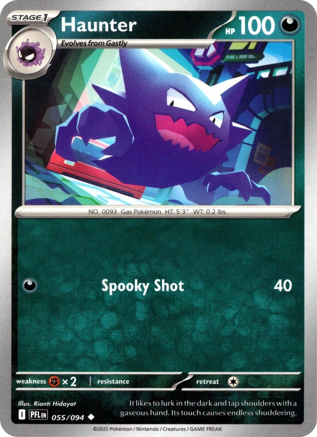 Haunter (055/094) (Reverse Holo) [Mega Evolution: Phantasmal Flames] | Tabernacle Games