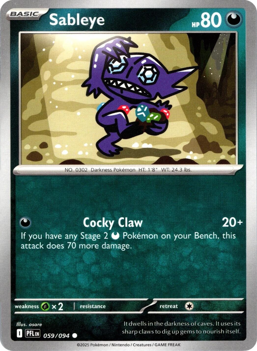 Sableye (059/094) (Reverse Holo) [Mega Evolution: Phantasmal Flames] | Tabernacle Games