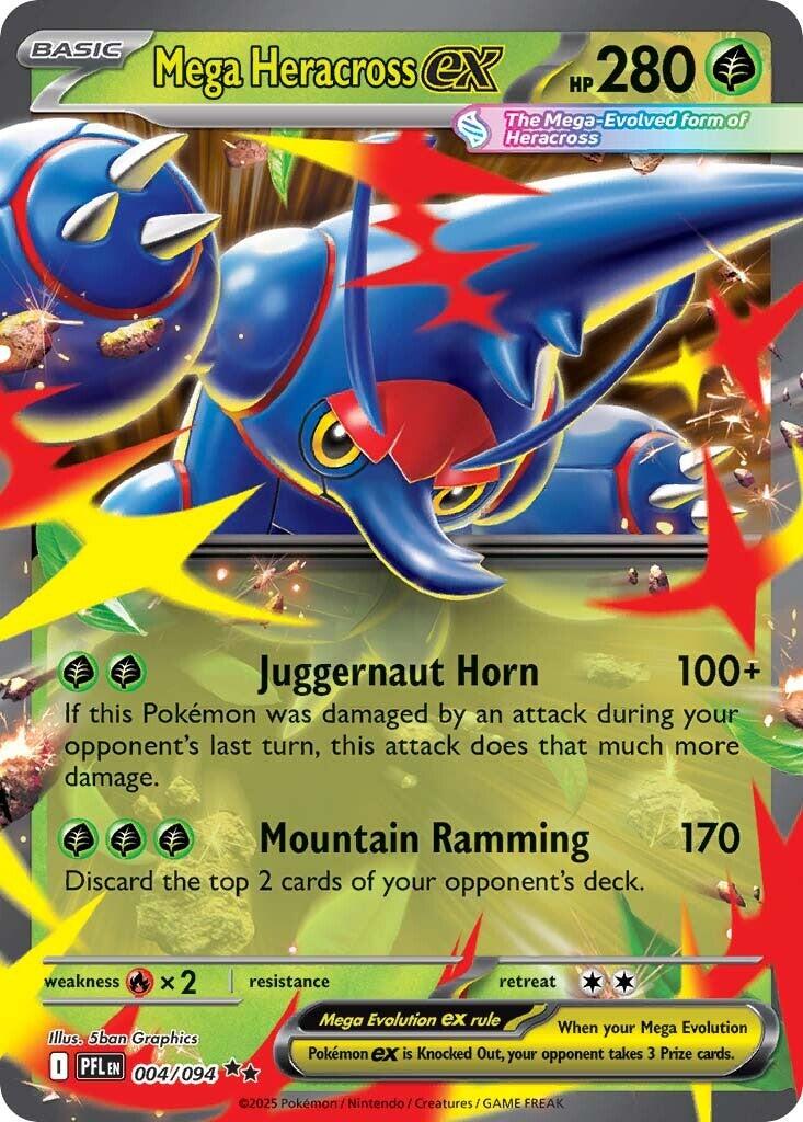 Mega Heracross ex (004/094) [Mega Evolution: Phantasmal Flames] | Tabernacle Games