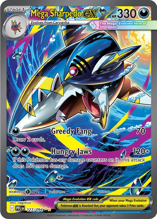 Mega Sharpedo ex (127/094) [Mega Evolution: Phantasmal Flames] | Tabernacle Games