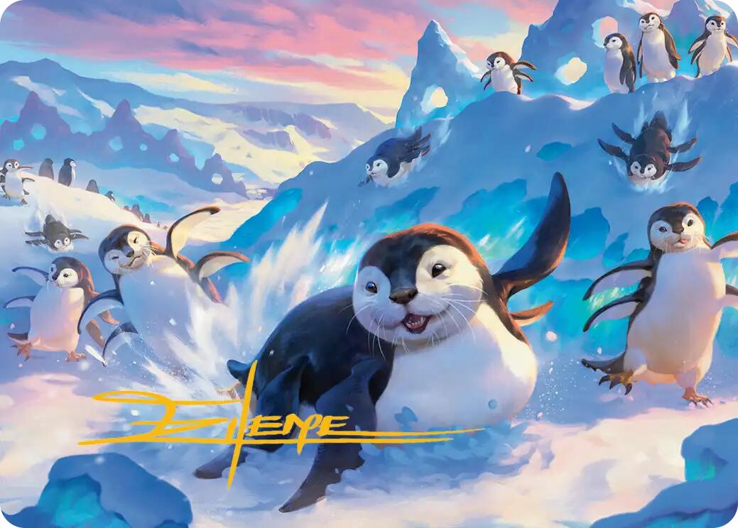 Otter-Penguin Art Card (Gold-Stamped Signature) [Avatar: The Last Airbender Art Series] | Tabernacle Games