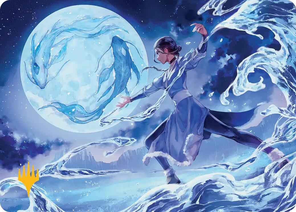 Waterbender Ascension Art Card (Gold-Stamped Planeswalker Symbol) [Avatar: The Last Airbender Art Series] | Tabernacle Games