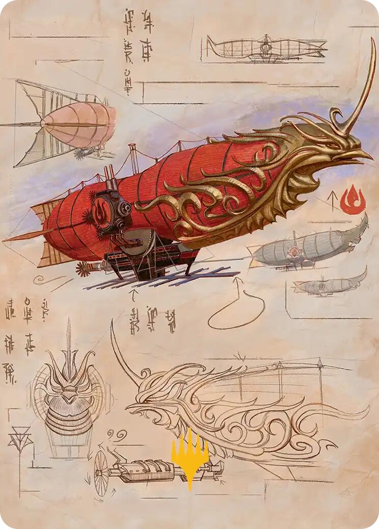 Phoenix Fleet Airship Art Card (Gold-Stamped Planeswalker Symbol) [Avatar: The Last Airbender Art Series] | Tabernacle Games