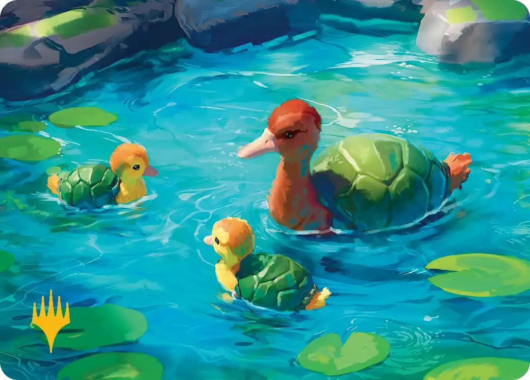Turtle-Duck Art Card (Gold-Stamped Planeswalker Symbol) [Avatar: The Last Airbender Art Series] | Tabernacle Games