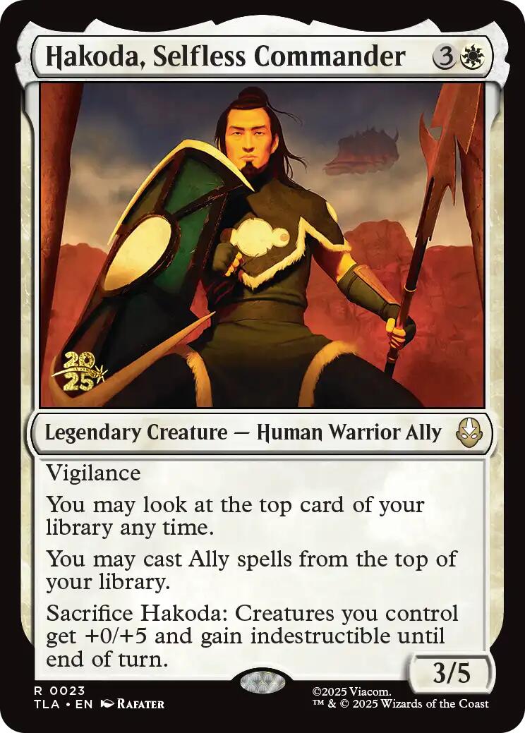 Hakoda, Selfless Commander [Avatar: The Last Airbender Prerelease Cards] | Tabernacle Games