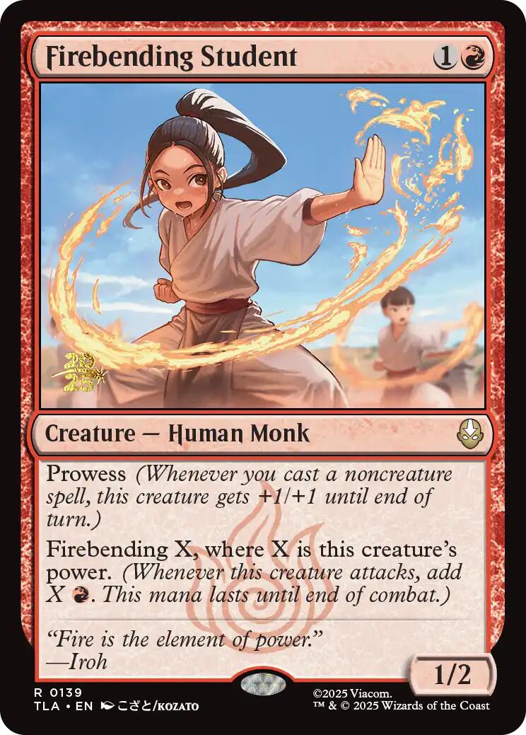 Firebending Student [Avatar: The Last Airbender Prerelease Cards] | Tabernacle Games