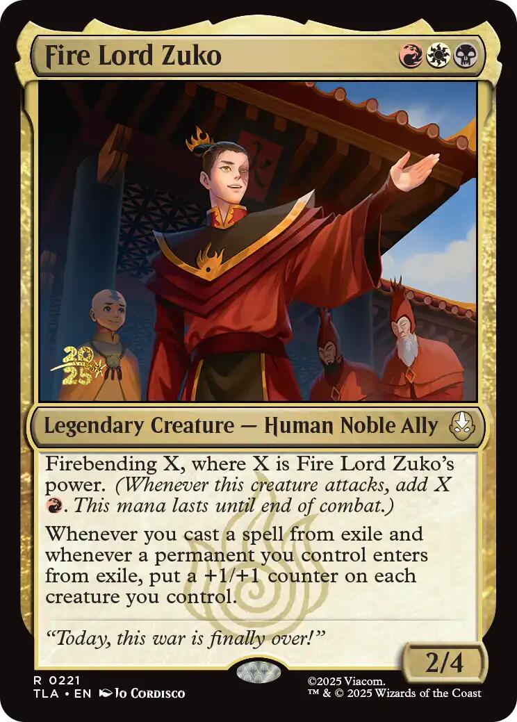 Fire Lord Zuko [Avatar: The Last Airbender Prerelease Cards] | Tabernacle Games