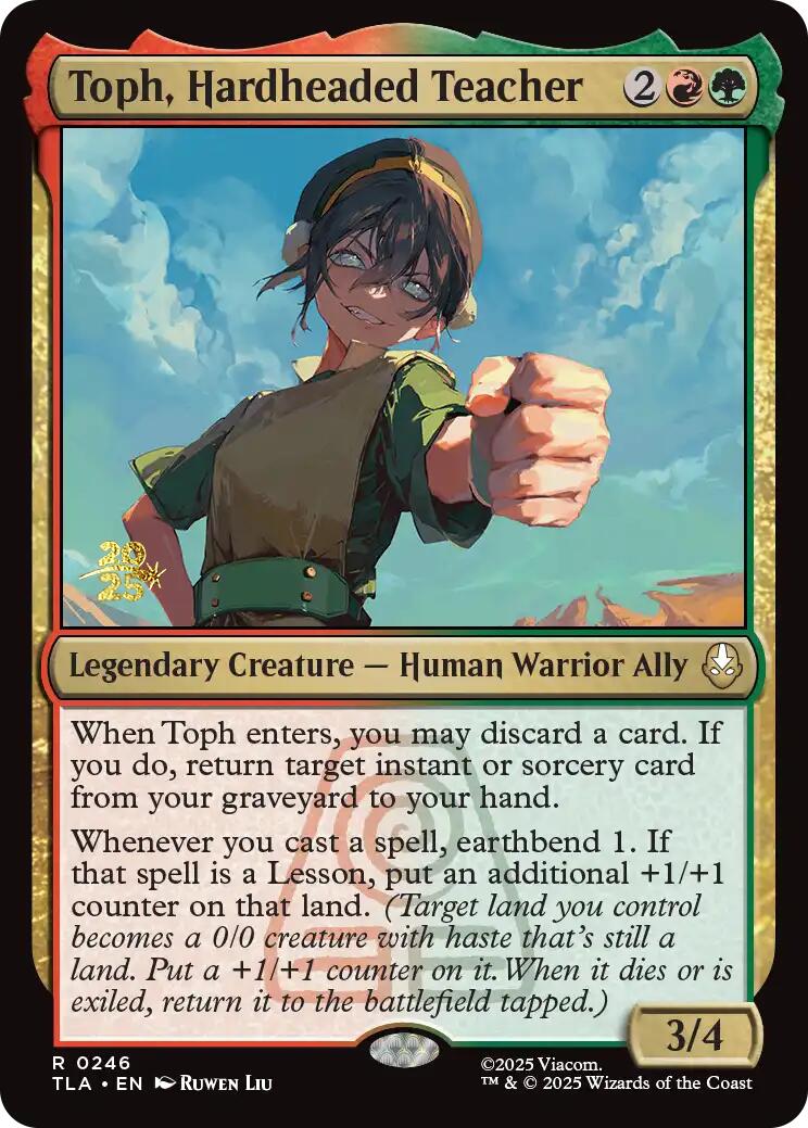 Toph, Hardheaded Teacher [Avatar: The Last Airbender Prerelease Cards] | Tabernacle Games