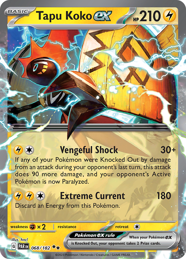 Tapu Koko ex (068/182) [Scarlet & Violet: Paradox Rift] | Tabernacle Games