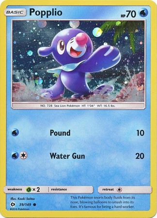 Popplio (39/149) (Cosmos Holo) [Sun & Moon: Base Set] | Tabernacle Games