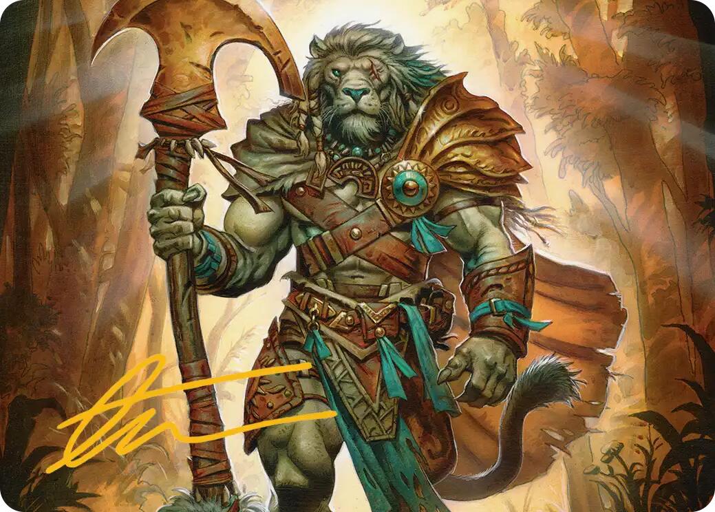 Ajani, Outland Chaperone Art Card (Gold-Stamped Signature) [Lorwyn Eclipsed Art Series] | Tabernacle Games
