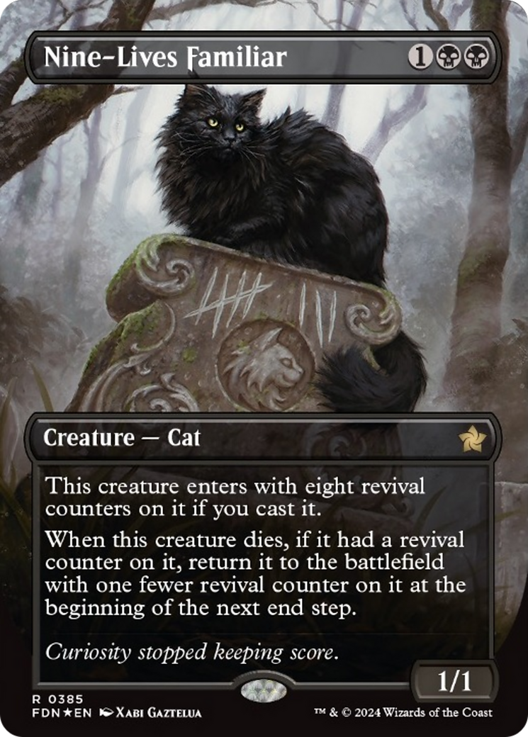 Nine-Lives Familiar (Borderless Mana Foil) [Foundations] | Tabernacle Games