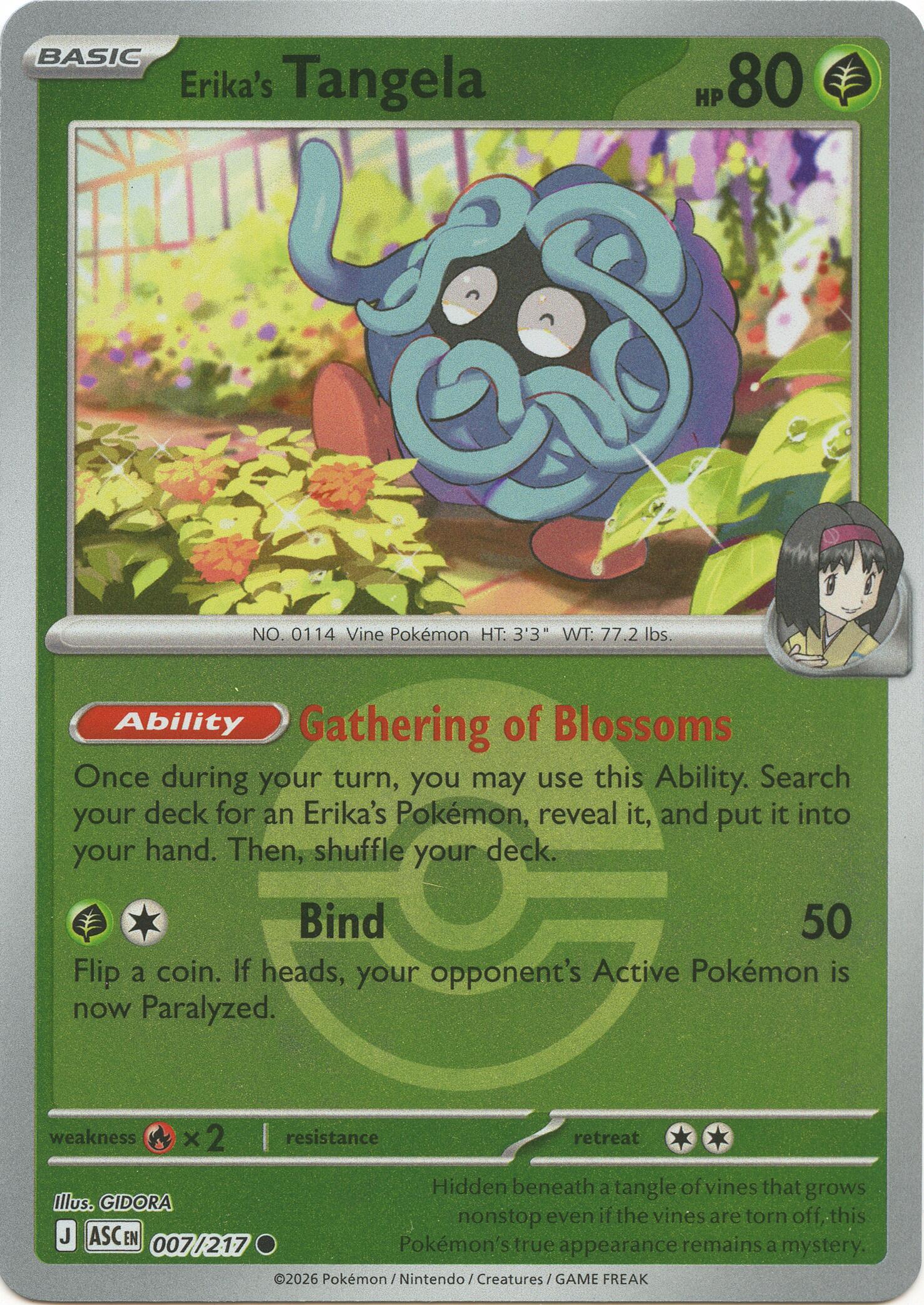 Erika's Tangela (007/217) (Poke Ball) [Mega Evolution: Ascended Heroes] | Tabernacle Games