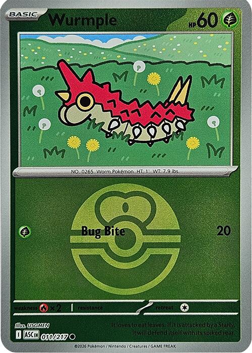 Wurmple (011/217) (Love Ball) [Mega Evolution: Ascended Heroes] | Tabernacle Games