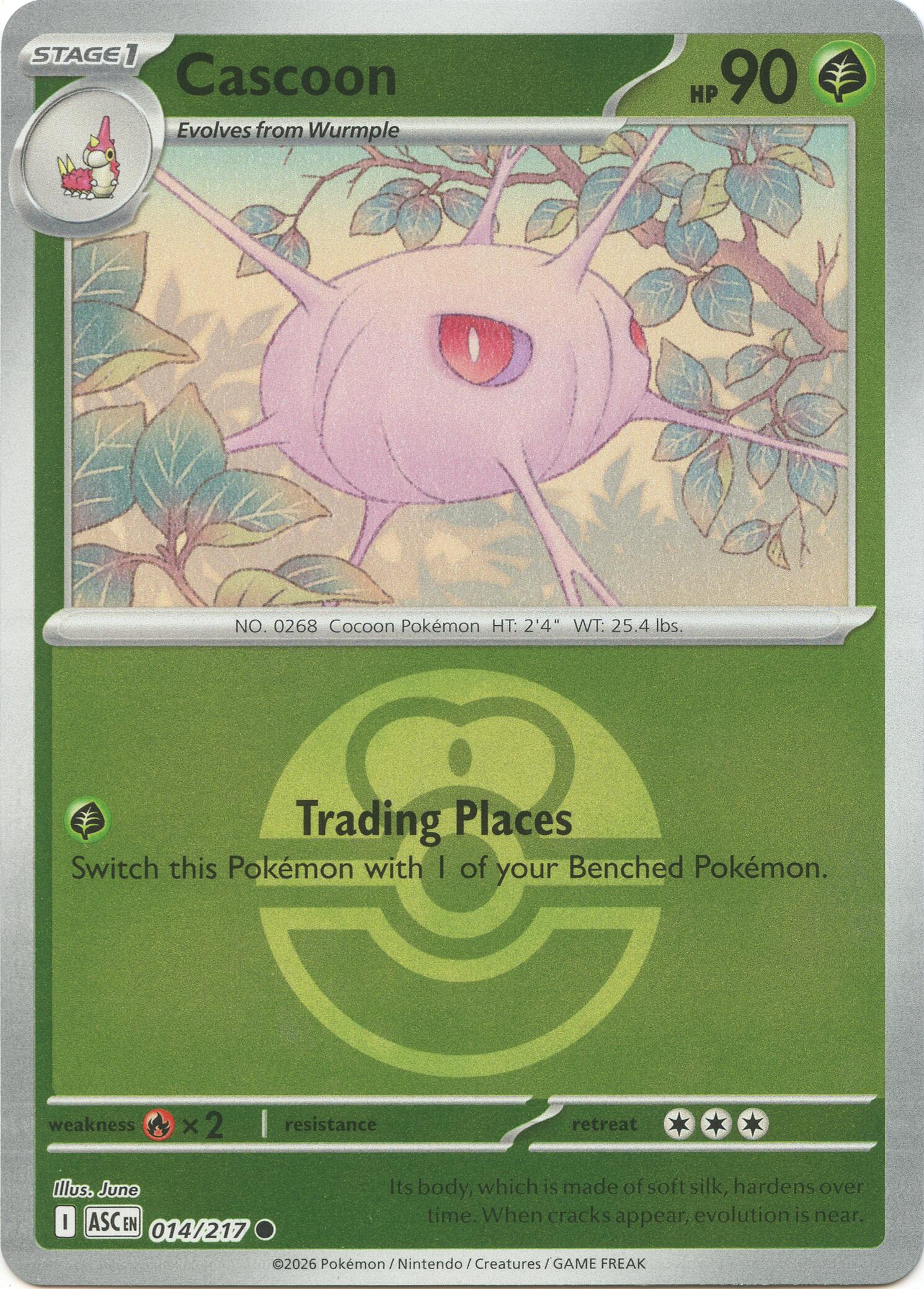 Cascoon (014/217) (Love Ball) [Mega Evolution: Ascended Heroes] | Tabernacle Games